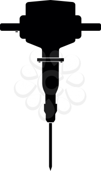 Jackhammer icon black color vector illustration flat style simple image