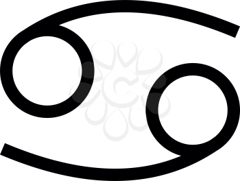 Cancer zodiac symbol crawfish sign icon black color vector illustration flat style simple image