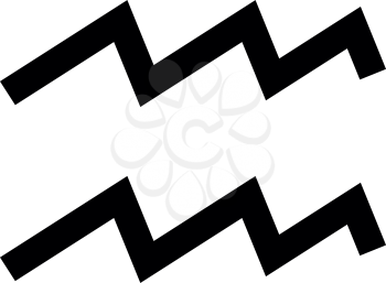 Aquarius symbol zodiac icon black color vector illustration flat style simple image