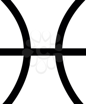 Pisces symbol zodiac icon black color vector illustration flat style simple image