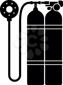 Aqualung scuba icon black color vector illustration flat style simple image
