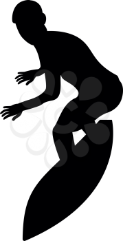 Surfer on surferboard icon black color vector illustration flat style simple image
