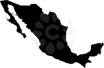 Map of Mexico icon black color vector illustration flat style simple image