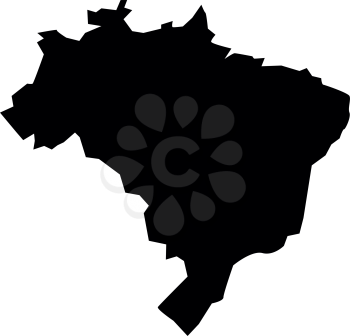 Map of Brazil icon black color vector illustration flat style simple image