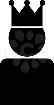 King in crown icon black color vector illustration flat style simple image
