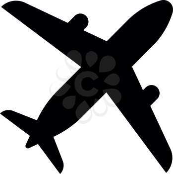 Airplane icon black color vector illustration flat style simple image