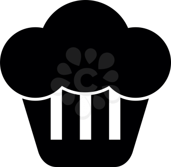 Cupcake icon black color vector illustration flat style simple image