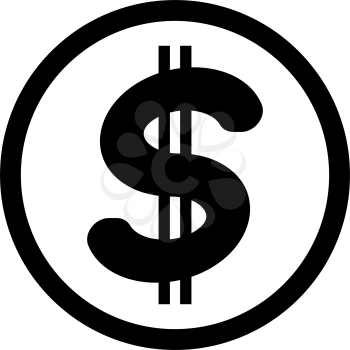 Dollar in the circle it is black icon .