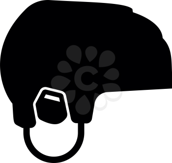 Hockey helmet icon black color vector illustration flat style simple image