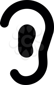 Ear icon black color vector illustration flat style simple image