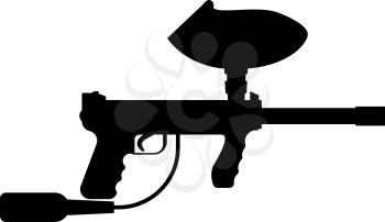 Weapons for paintball icon black color vector illustration flat style simple image
