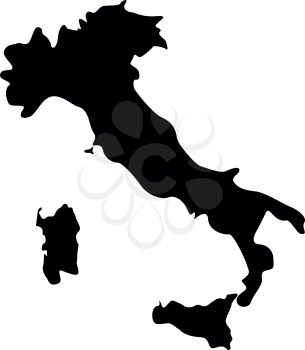 Map of Italy icon black color vector illustration flat style simple image
