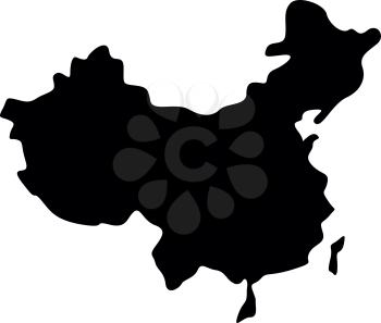 Map of China icon black color vector illustration flat style simple image