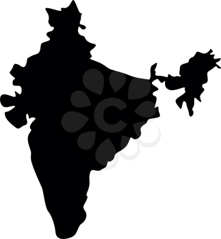 Map of India icon black color vector illustration flat style simple image