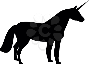 Unicorn icon black color vector illustration flat style simple image