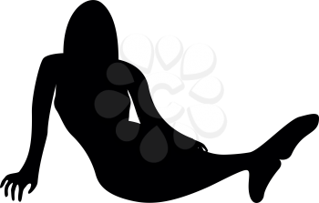 Mermaid icon black color vector illustration flat style simple image