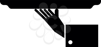 Hand with tray icon black color vector illustration flat style simple image