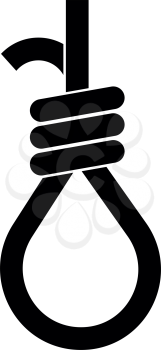 Gallows with rope noose icon black color vector illustration flat style simple image