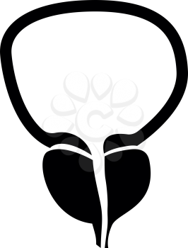 The prostate gland and bladder it is black color icon .