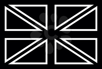 Flag united kingdom it is black color icon .