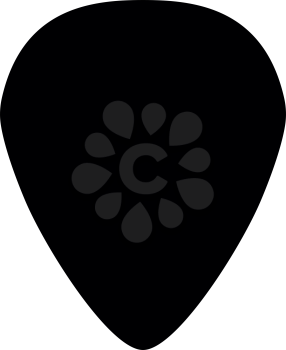 Mediator for guitar it is black color icon .