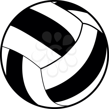 Volleyball ball it is black color icon .
