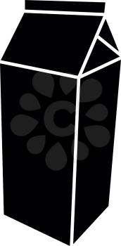 Package for milk it is black color icon .