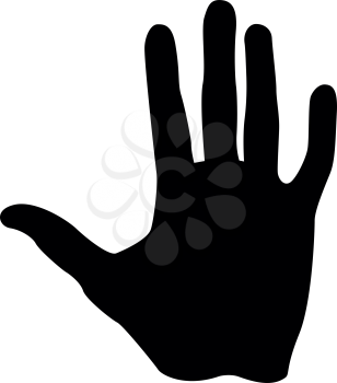 Human hand it is black color icon .