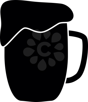 Cup beer it is black color icon .