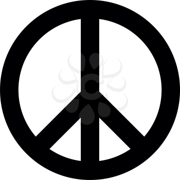 World peace sign symbol icon . Black color . It is flat style