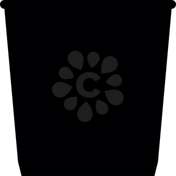 Dustbin or trash basket icon . Black color . It is flat style
