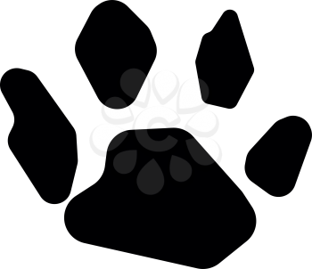 Animal footprint icon . Black color . It is flat style
