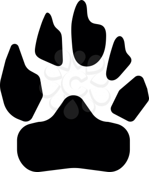 Animal footprint icon . Black color . It is flat style