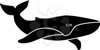 Whale it is black icon . Flat style