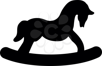 Toy horse it is black icon . Flat style