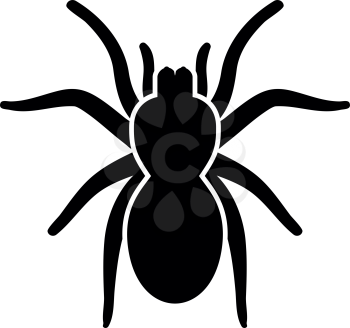 Spider or tarantula it is black icon . Flat style