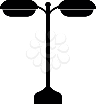 Street light or lamp it is black icon . Flat style