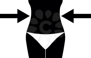 Slimming woman concept it is black icon . Flat style