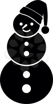 Snowman it is black icon . Flat style