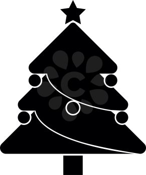 Christmas Tree it is black icon . Flat style