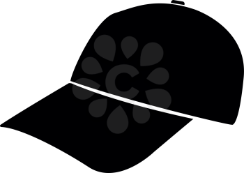 Baseball cap black it is black color icon .