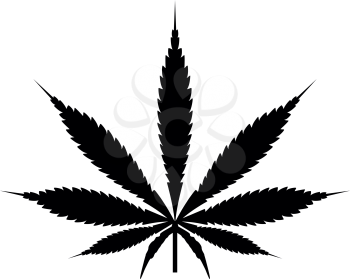 Cannabis (marijuana) leaf black it is black color icon .