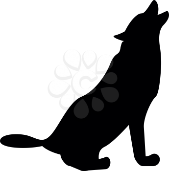Silhouette of the wolf black it is black color icon .