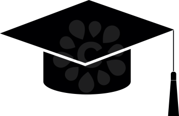 Graduation cap black it is black color icon .