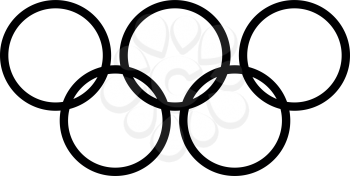 Olympic rings black it is black color icon .