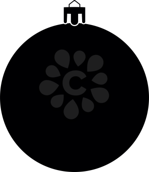 New Year's sphere. Christmas ball black it is black color icon .