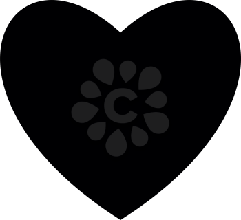Heart black color icon illustration flat style simple image
