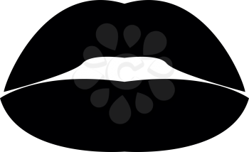 Lipstick or lips it is the black color icon .