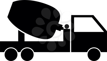 Cement mixers truck it is the black color icon .