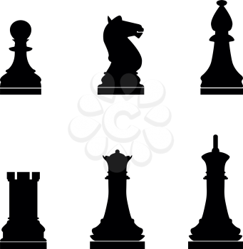Chess pieces it is the black color icon .